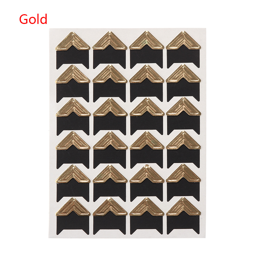 1 blatt DIY Bunte Foto Ecke Schutz Handgemachte Bild Rahmen Scrapbooking Handwerk Album Dekoration PVC Aufkleber: Gold 2