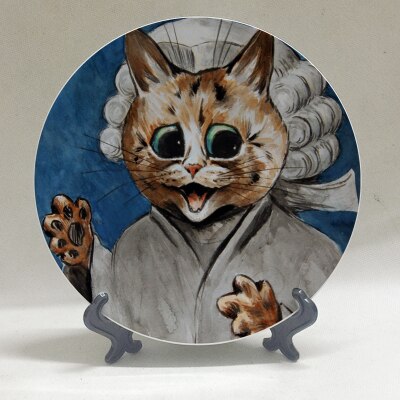 Louis Wain Art Plate Wall Dish Anthropomorphic Cats Kaleidoscope Cats Wall Decorative Plate Hanging Plate Background Decoration: U
