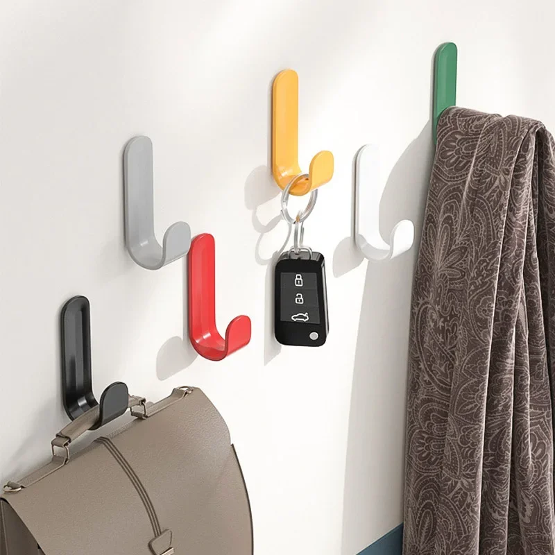 Crochet de rangement mural polyvalent derrière la porte, 6 pièces, crochet de suspension en tissu pour clés, Robe de salle de bain, porte-serviettes, étagère de matériel de cuisine
