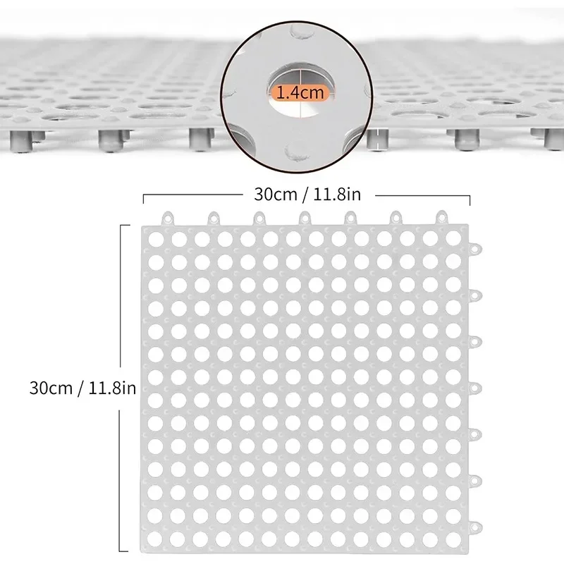 In elkaar grijpende rubberen vloertegels Antislip zwembadmat Zacht PVC Splicing Douchemat Outdoor Kussen Mat voor Badkamer Dek Afvoer Zwembad
