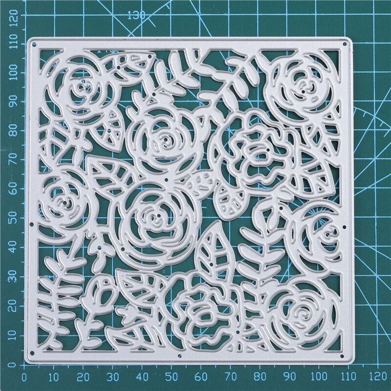 DiyArts Rose Blossom Frame Dies Background Metal Cutting Dies Craft Stencil Punching Templates Scrapbooking Decorative Mold