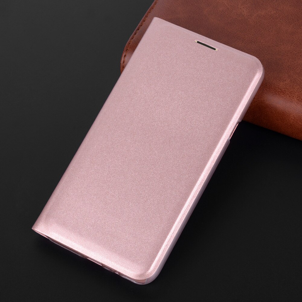 Sottile Cassa Del Raccoglitore Del Cuoio Della Copertura di Vibrazione Con Il Supporto di Carta Del Telefono Borsa Per Il Trasporto Maschera Per Samsung Galaxy J6 2018 J600F J600G fundas Capa: Rose Gold