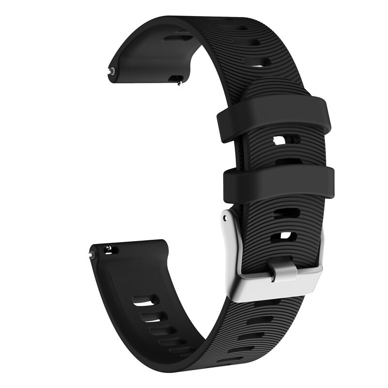 Correa de reloj de silicona deportiva de 20mm para Garmin Forerunner 245 245M 645 vibractive 3 pulsera inteligente correa de reloj pulsera colorida: Black