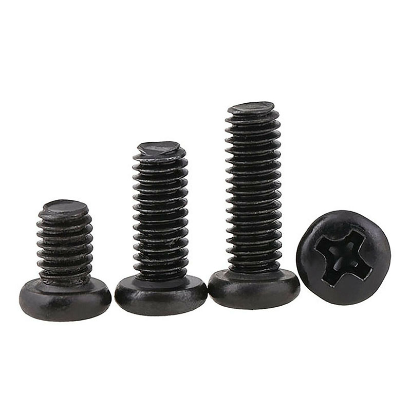 Vis à tête ronde M1 M1.2 M1.4 M1.6 M1.7 M2 M2.5, vis à tête cylindrique Phillips noire, vis et boulons pour Machine électronique