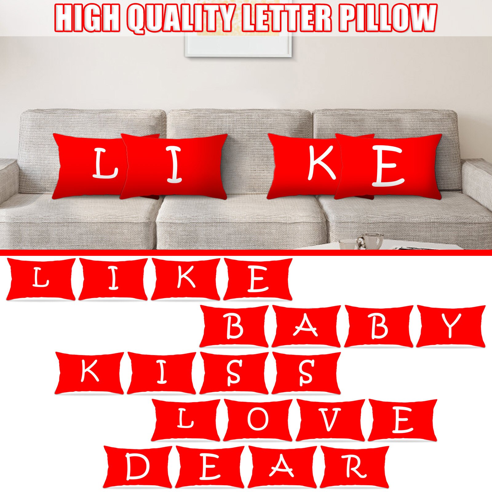 Brief Patroon Sierkussen Sofa Sierkussen Kussen Kussensloop Zachte 30X50 Cm Kussensloop Kussensloop Home Decor
