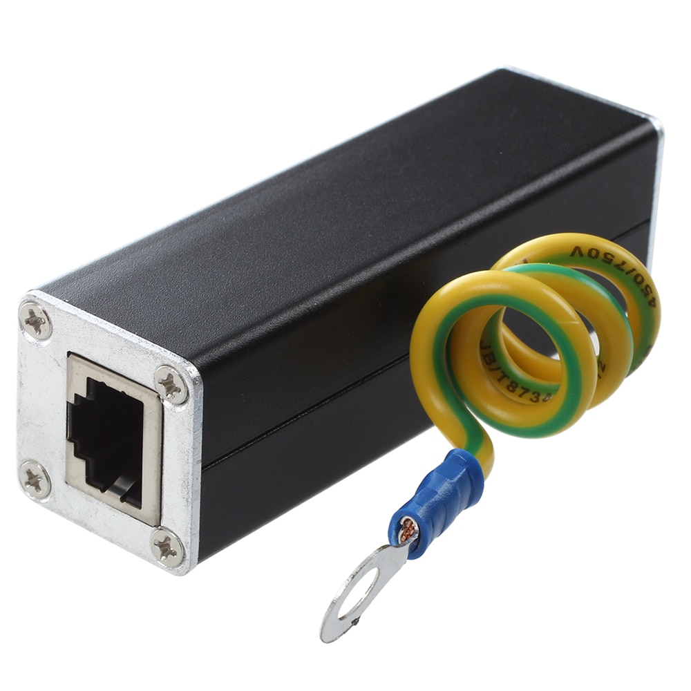 CAT5 CAT6 Protector PoE+Gigabit 1000Mbs RJ45 Jack To RJ45 Jack Ethernet Surge Protector Thunder Lightning Arrester POE Gigabit