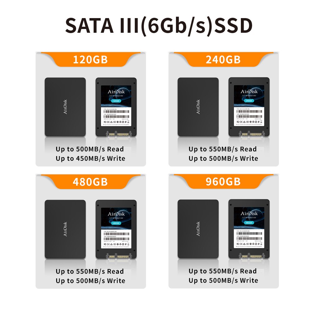 Airdisk Sata3 Ssd 120Gb 240Gb 480Gb 960Gb Ssd Drive Hdd 2.5 Inch Hard Disk Sataiii Ssd interne Solid State Drive Voor Laptop Pc