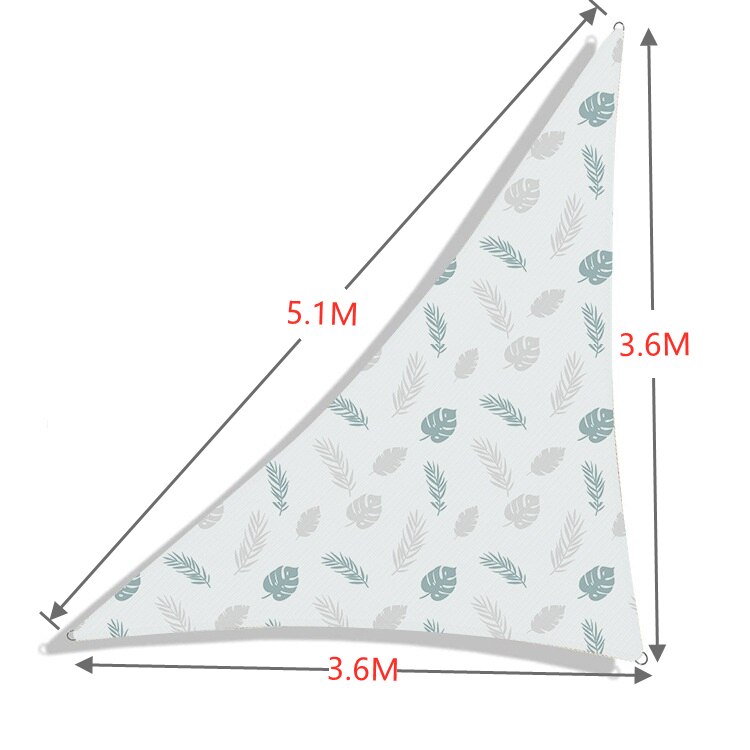 Waterproof Sun Shelter Garden Printed Sunshade Sail Outdoor Leaf Rainproof Shade Patio Terrace Pool Swimming Awning Canopy