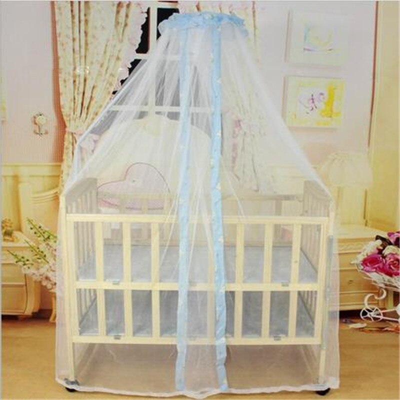 Doublure de lit pour bébé, filet anti-moustiques, dôme, Style palais, pour berceau, TRQ1257: blue