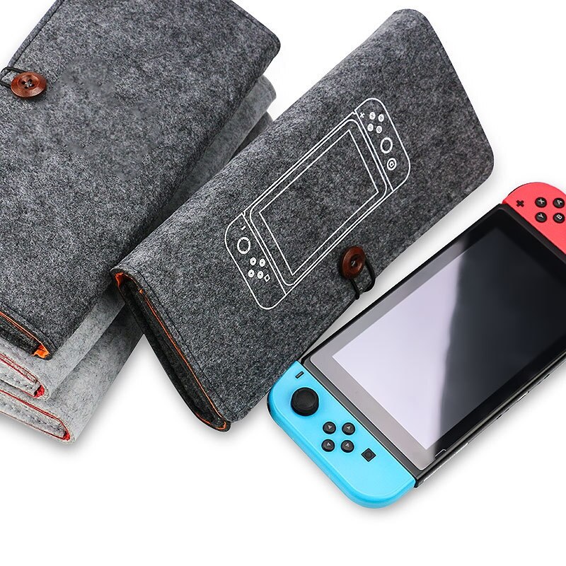 1 pièces Portable sacs de rangement de protection antichoc Anti-poussière jeu hôte pochettes feutre sacs à main doux NS étui pour Nintend Switch