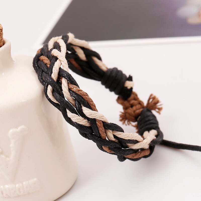 Unieke Eenvoudige Hand Made Cord Touw Armband Goedkope Beach Surf Armband Voor Mannen Casual Sport Stijl Multi Twist Wrap Polsband