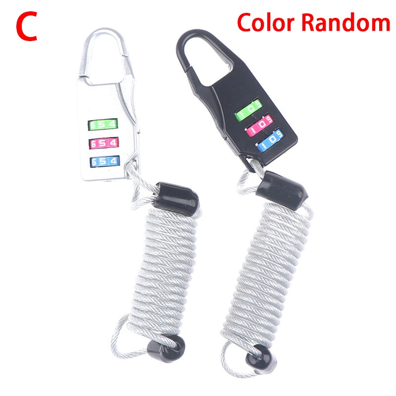 Stretch Length Cycle Lock Elastic Rope Anti Theft Bike Motorcycle Scooter Spring Cable Wire 3 Digits Combination Password TXTB1: C