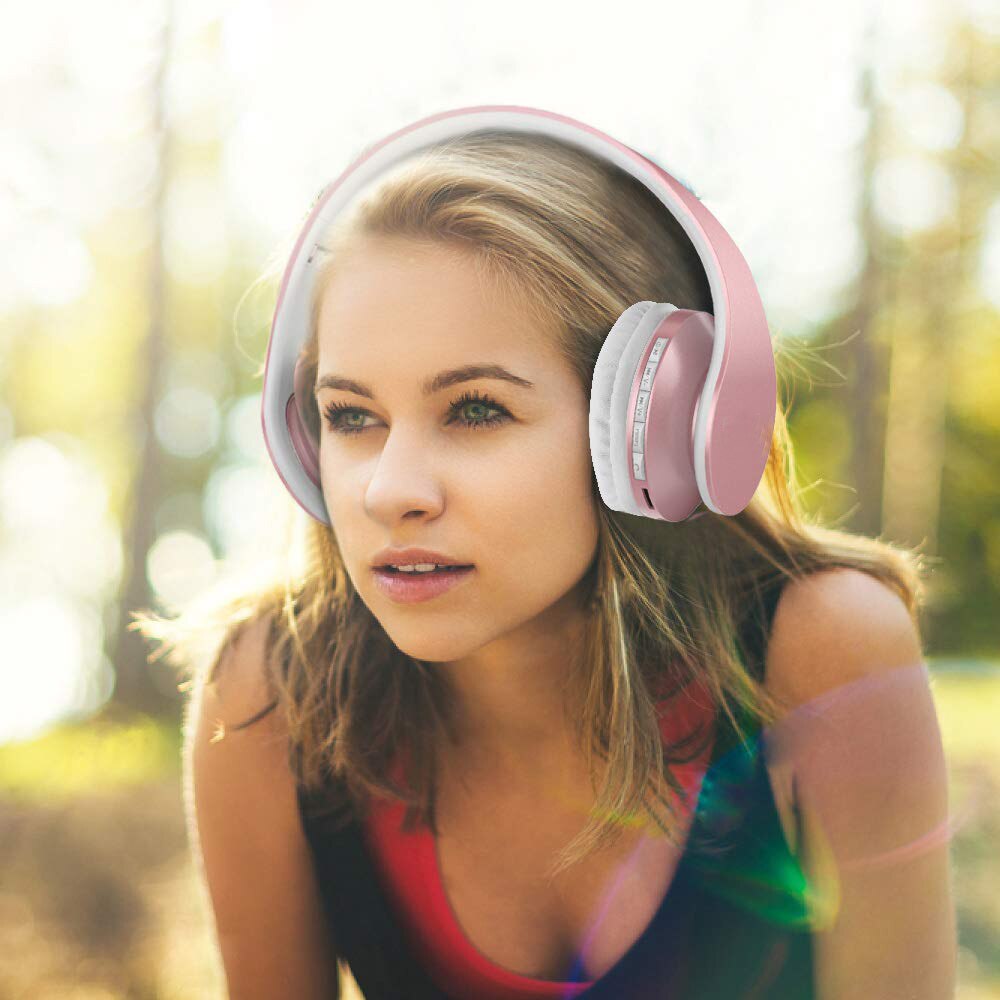 colorful stereo Audio Mp3 casque Bluetooth Headset Foldable Wireless Headphones rose gold Earphone with Mic Xiao mi