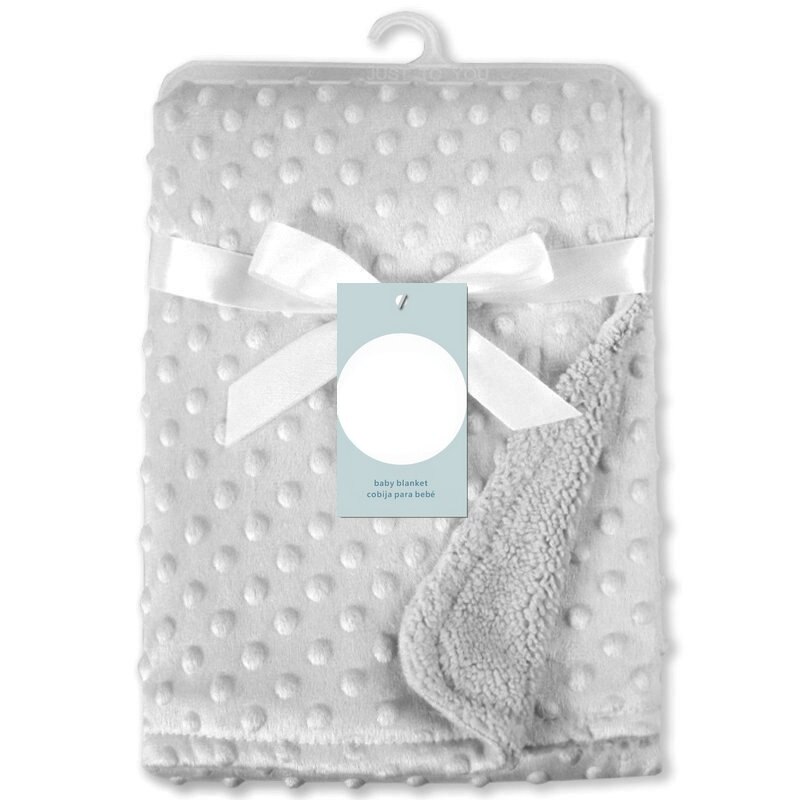 Baby Blanket &amp; Swaddling Newborn Thermal Soft Fleece Blanket Winter Solid Bedding Set Cotton Quilt Infant Bedding Swaddle Wrap: Gray