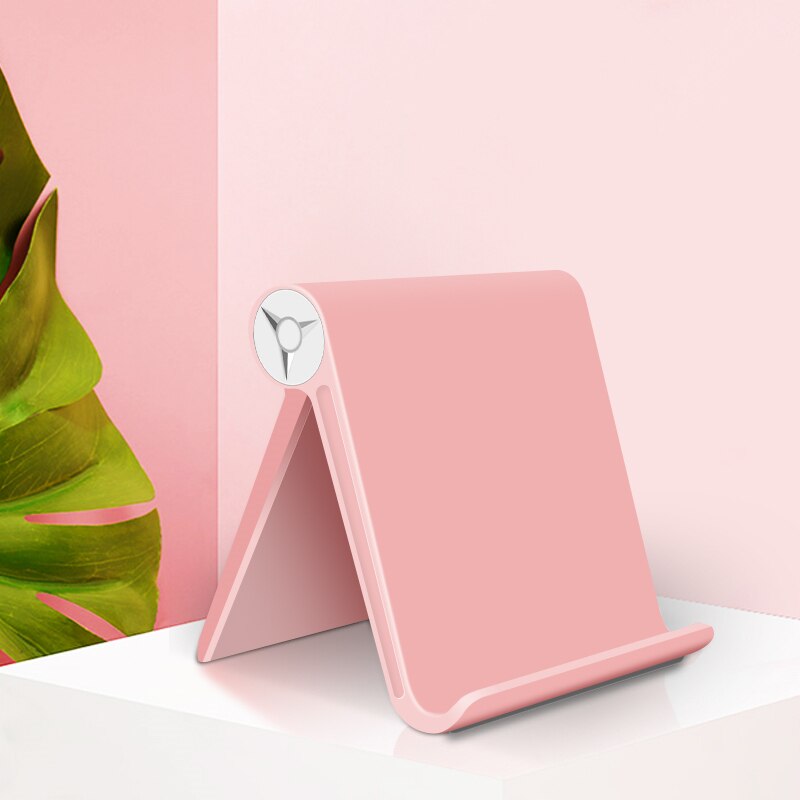 Suporte de tablet de alta qualidade, para iPad, Kindle, sobrável, ângulo ajustável, suporte de mesa para celular, montagem de apoio para iPhone, Samsung S9: Pink