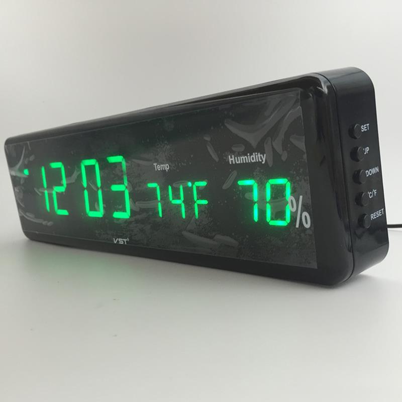 Digital Display Clock LED Display Wall Clock LED Clock Digital Wall Clock Thermo Hygrometer Multifunction Clock Household Items