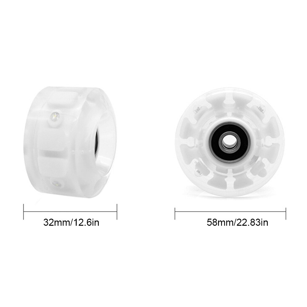 Ruedas de patines de ruedas luminosas deslizantes Led de 4 Uds. De PU transparente para exteriores con rodamientos de BankRoll que iluminan el patinaje para adultos y niños