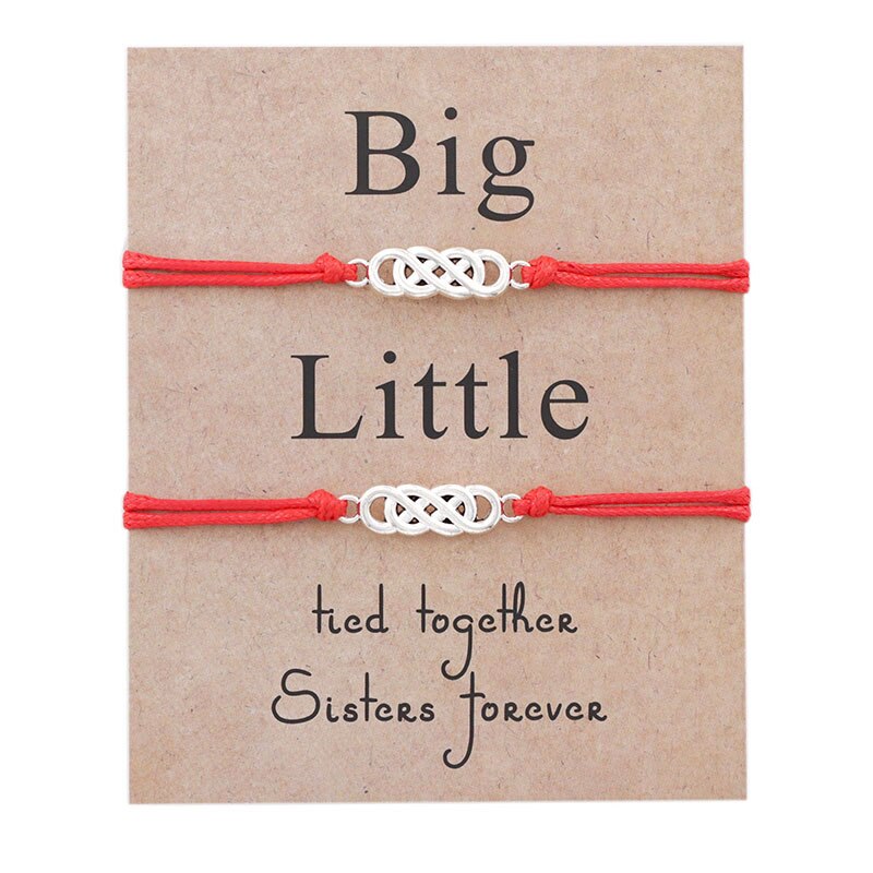 2 stuks/set twist big little sorority wish armband beste vriend infinity armband voor soul sister armband vriendschap