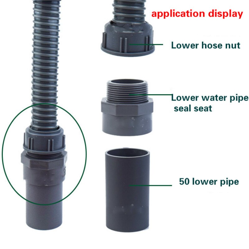 56.5 to 46mm Kitchen sink adapter Drain pipe adapter Male Thread UPVC Hose Connector Water Pipe Fitting Tube Joint for kitchen