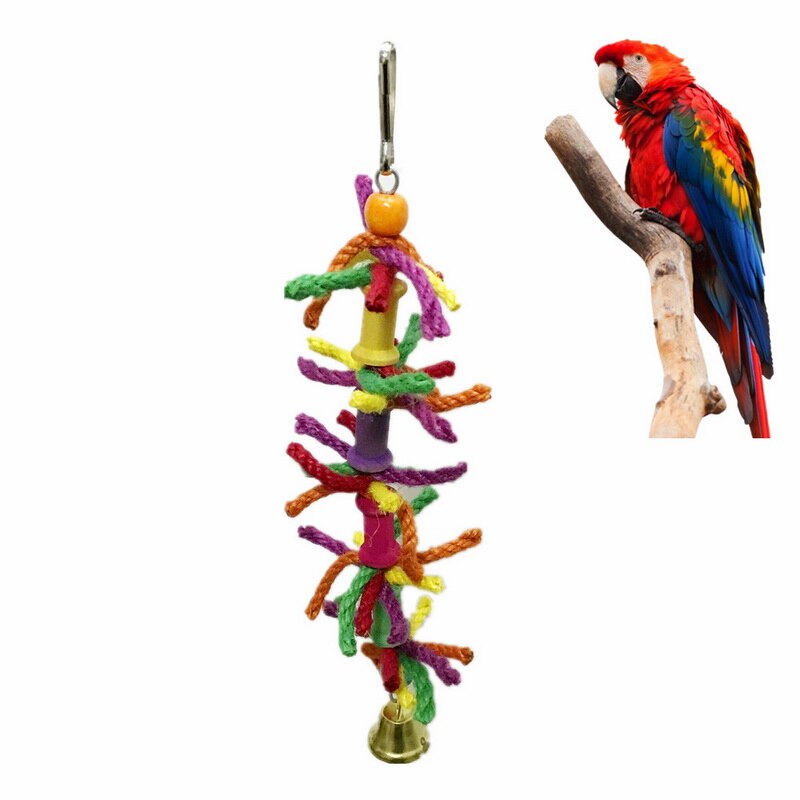 Kæledyr legetøj papegøje fugle gynge og tygge legetøjsfugle hængende rustfrit stål legetøj med klokker kæledyr papegøjer sjove sving kæledyr forsyninger: 15