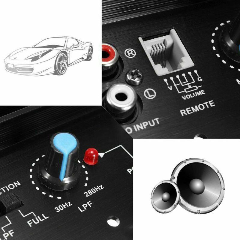 12V 1000W Mono Car Audio Power Amplifier Powerful Bass Subwoofers Amp PA-80D