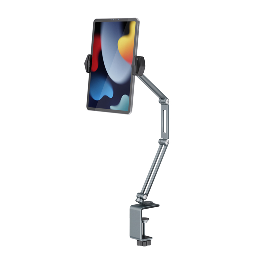 Multi-joint Rotation Adjustable Aluminum Long Arm Foldable Tablet Stand Cell Phone Holder iPad Stand for Desk Tablet Accessories: Olive