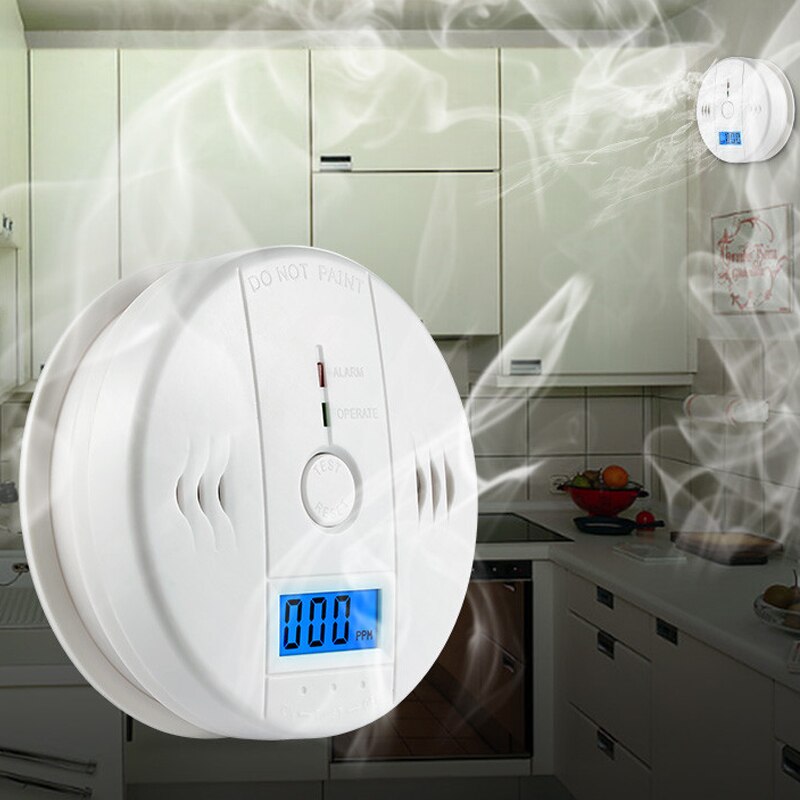 Lcd Co Sensor Alleen Werken Ingebouwde 85dB Sirene Geluid Onafhankelijke Koolmonoxide Vergiftiging Waarschuwing Alarm Detector Met En goedkeuring