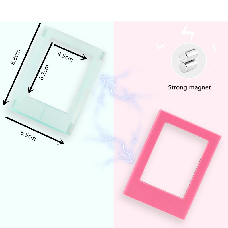Mini farverig diy magnetisk fotoramme køleskab køleskab magnet billedramme til opbevaring af 3 tommer fotos
