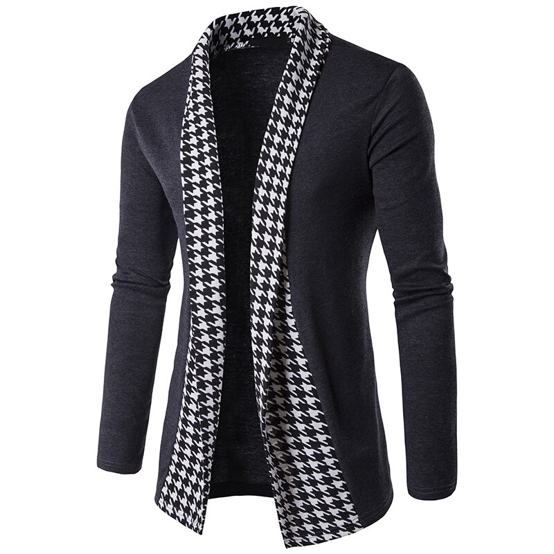 Herfst zwart-wit geruite herentruien vest casual jas herentrui breiwerk