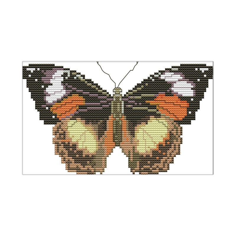 Cross Stitch Stamped Kits Printed Embroidery Cloth Needlepoint Kits Easy Patterns For Butterfly 11CT 27X18cm: Default Title