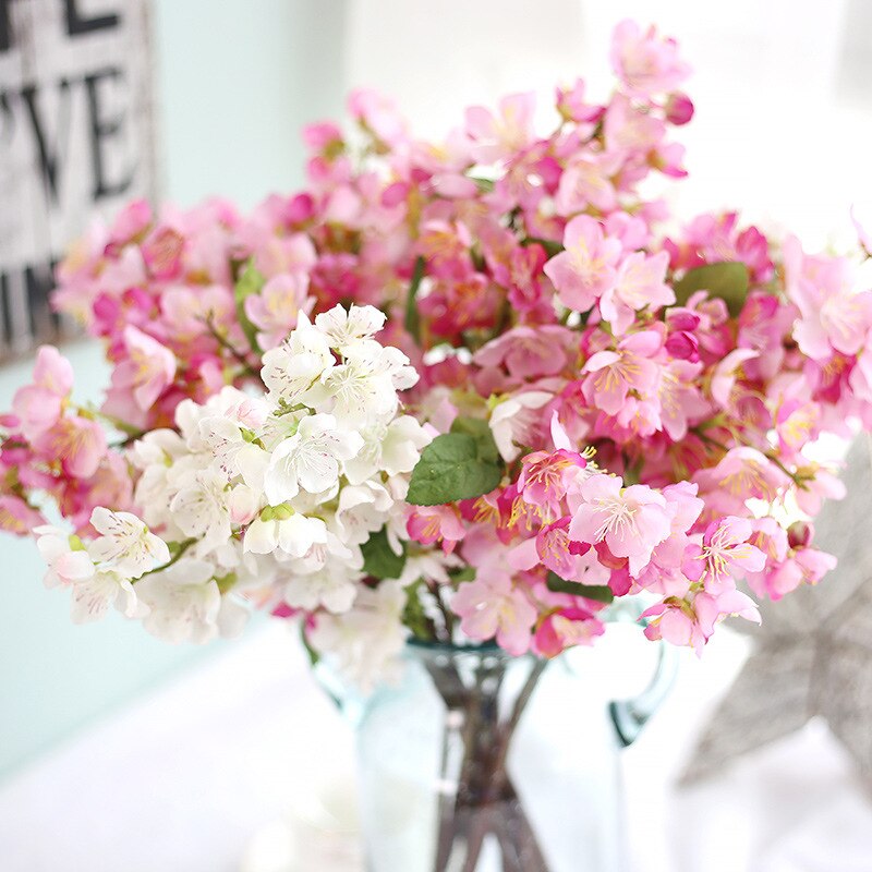 1Pc Kunstmatige Winterseet Bloem Takken Wit Roze Rood Geel Mume Lamei Bloem Voor Kerst Deur Tafel Bloemen Decoratie