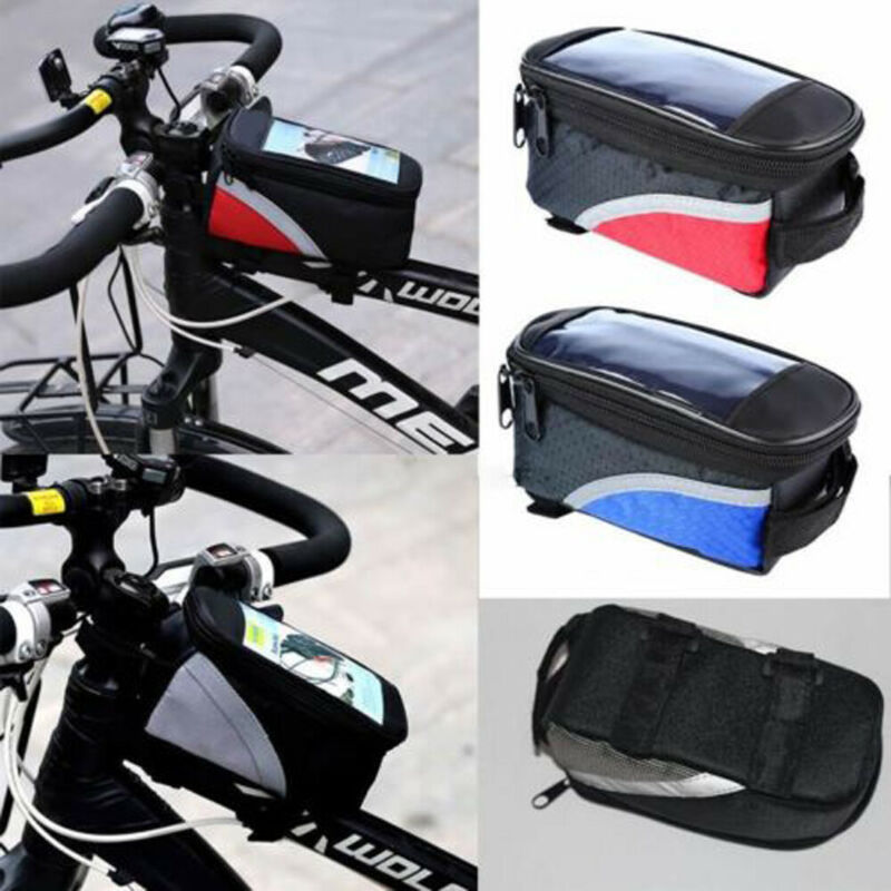 Vandtæt cykling mountainbike cykel frontramme pannier tube taske til telefon pannier tube taske taske cykel sadel
