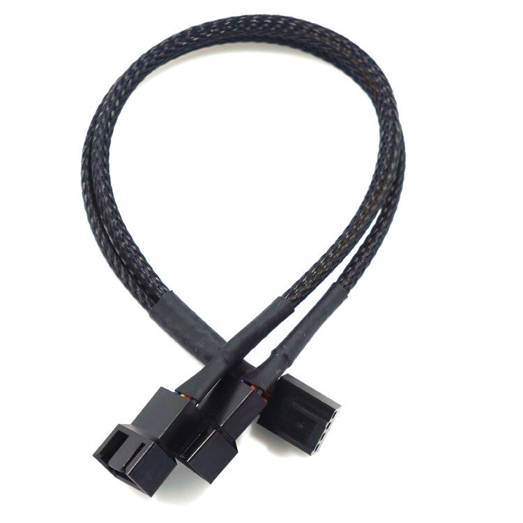 Computer fan cable 4Pin PWM temperature control cooling fan cable package nylon network one minute two computer adapter cable