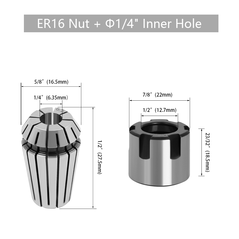LAVIE Carving Machine Collet Trimming Machine Woodworking Accessories Adapter ER Clamp Nut -C NUT COLLET