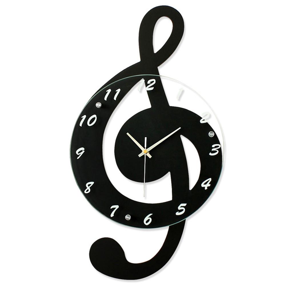 Neue 3D G-Notenschlüssel Musik Hinweis Wanduhr Moderne Minimalistischen Wanduhr Quarz Bewegung für Schlafzimmer Wohnzimmer Persönlichkeit dekoration