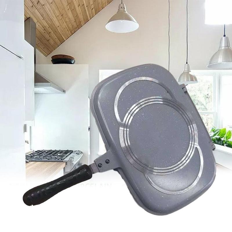 Master Star 32cm Double Sided Fry Pan Die-Casting Factory Pan Cookware Grill Kitchen Pan Steak Outlet Frying B9D8