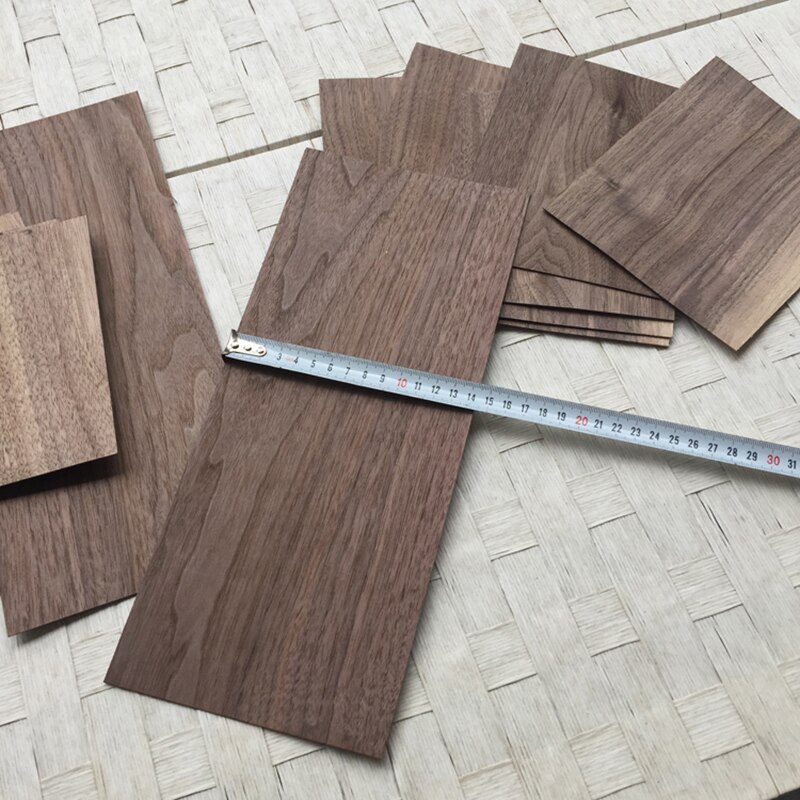 1 Dozijn 12 Stuks Natuurlijke Zwarte Walnoot Fineer Dunne Chips Speaker Renovatie Handgemaakte Diy Decoratieve Houten Plakken 14*16.5cm