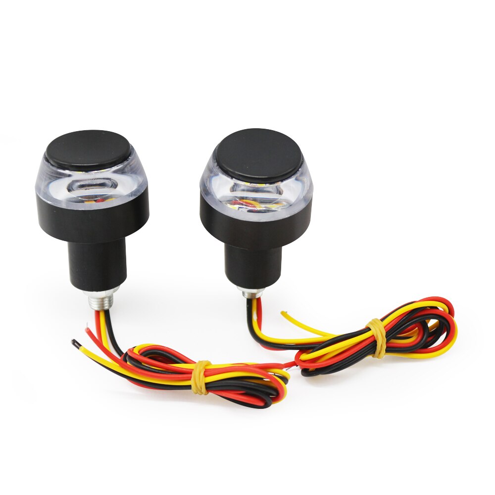2 Stuks Motorcycle Led Verlichting Geel En Wit Dubbele Licht Gemodificeerde Stuur Led Richtingaanwijzer Voor Cafe Racer
