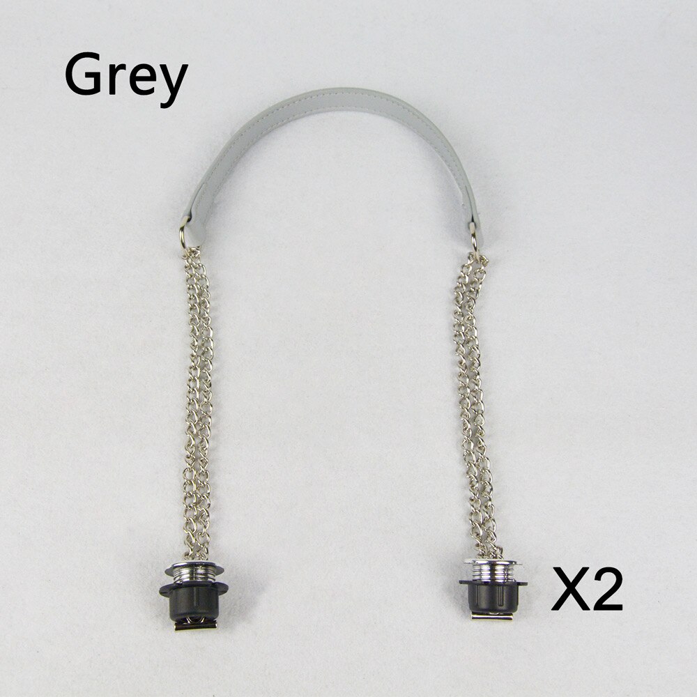 1 Pair Obag Silver Long Double OT Chain With Metal Plating Screw For OBag O bag Women Bag Shoulder HandBag: Grey