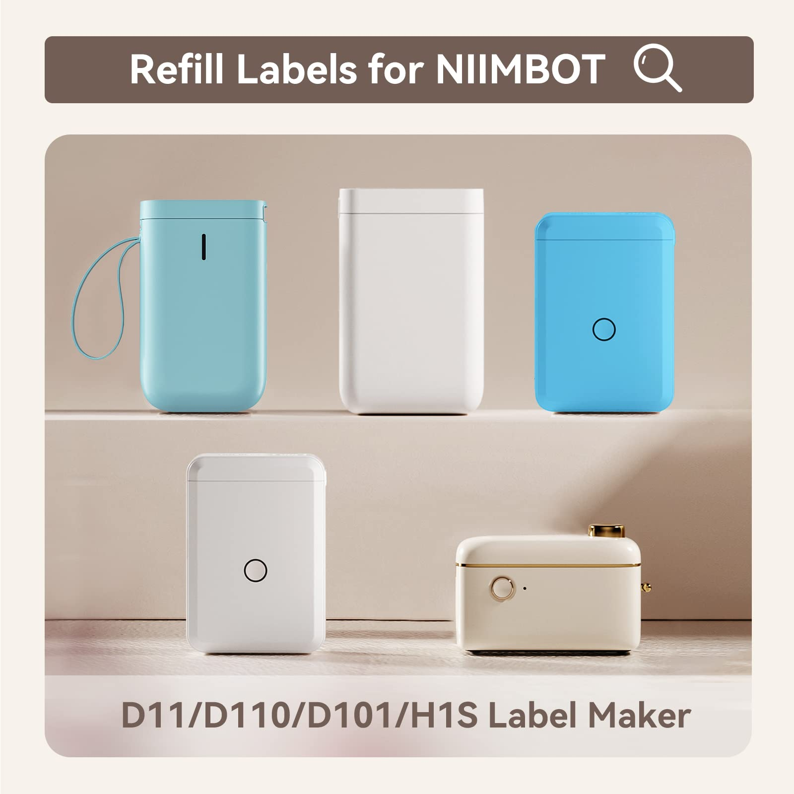 Niimbot D11 D101 D110 Offical Label Sticker Paper Rolls Various sizes of White Color Label Papers 3 5 10 Rolls for Printer USE