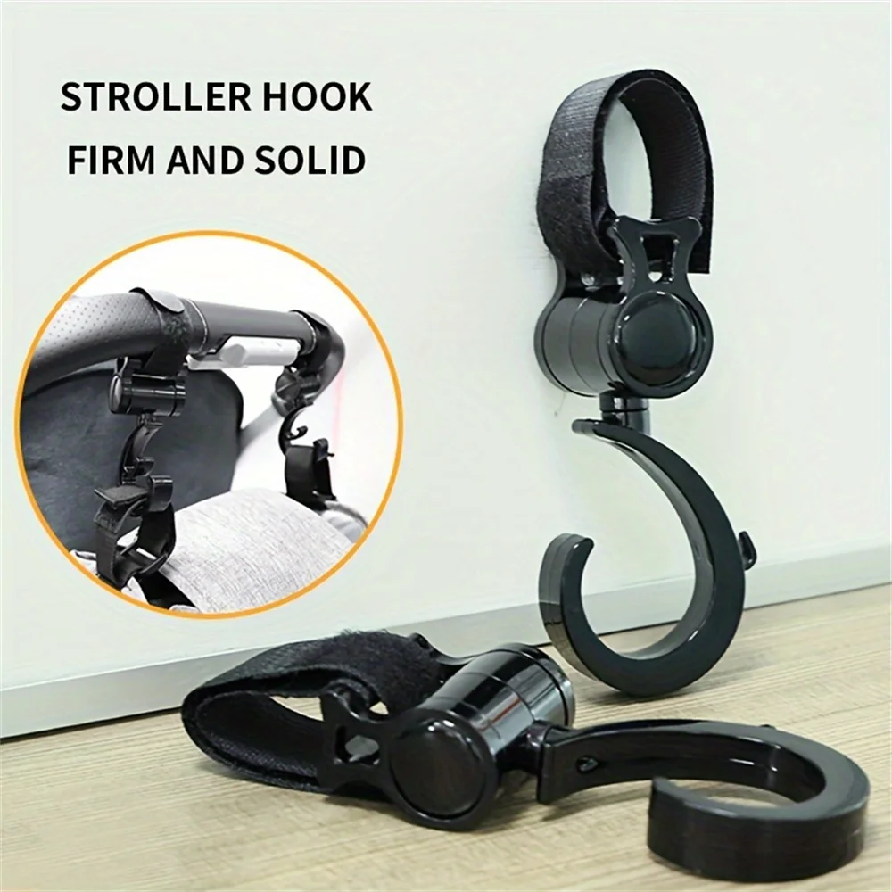 2PCS Gancio per carrozzina Accessori per passeggino Shopping Prop Ganci rotanti a 360 gradi Ganci per passeggino per uscire