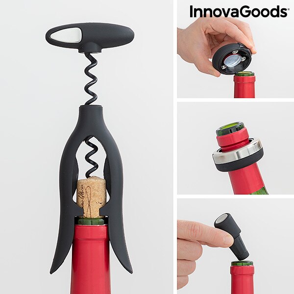 Set de Vino con Sacacorchos de Rosca y Accesorios Vinstand InnovaGoods 5 Piezas