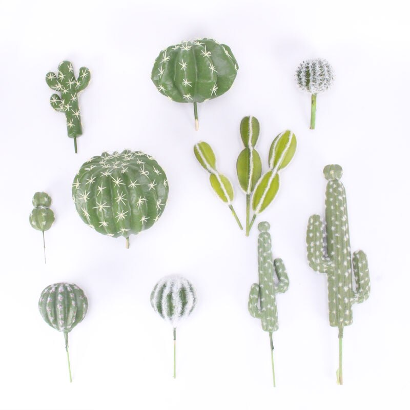 Accesorios para cabeza de flores y plantas artificiales tropicales, Bola de cactus de simulación de plástico, decoración para el hogar, plantas de cactus y carne en maceta