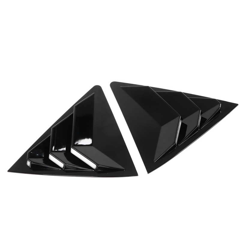 Janela lateral traseira grelhas forte anti risco ventilação de ar colher tons capa abs gloss preto leve para o carro