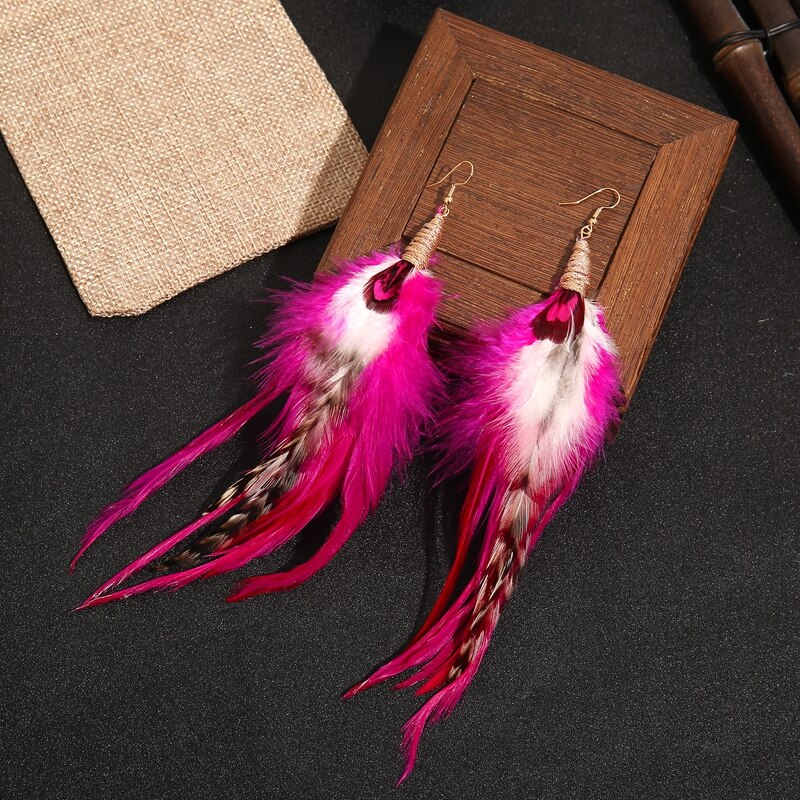 Tassel Pendant Earrings Women's Jewelry Wedding Jewelry，Christmas ，Wedding ，feather earringsboho earringstassel earring
