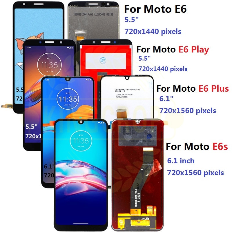 Voor Motorola Moto E6s Lcd E6 Spelen E6 Plus Display Touch Screen Sensor Digiziter Vergadering Voor Moto E6 Plus E6 e6S Lcd Met Frame