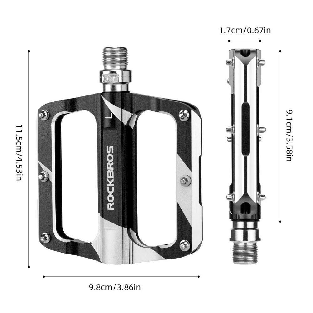 ROCKBROS Bike Pedals MTB Aluminum CNC Alloy Sealed DU Bearing MTB Pedals Non-slip Spikes Wearable Pedals Bike Accessories
