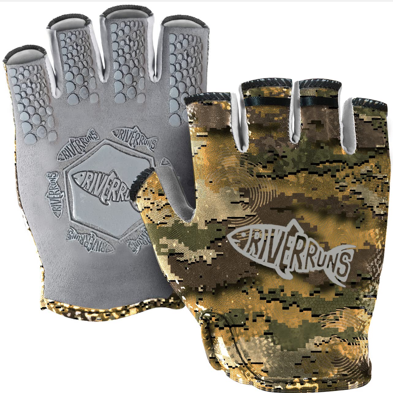 Guantes de pesca UPF50 + guantes de sol guantes de pesca sin dedos guantes de pesca ligeros y transpirables hombres para kayak remo: M / Verde
