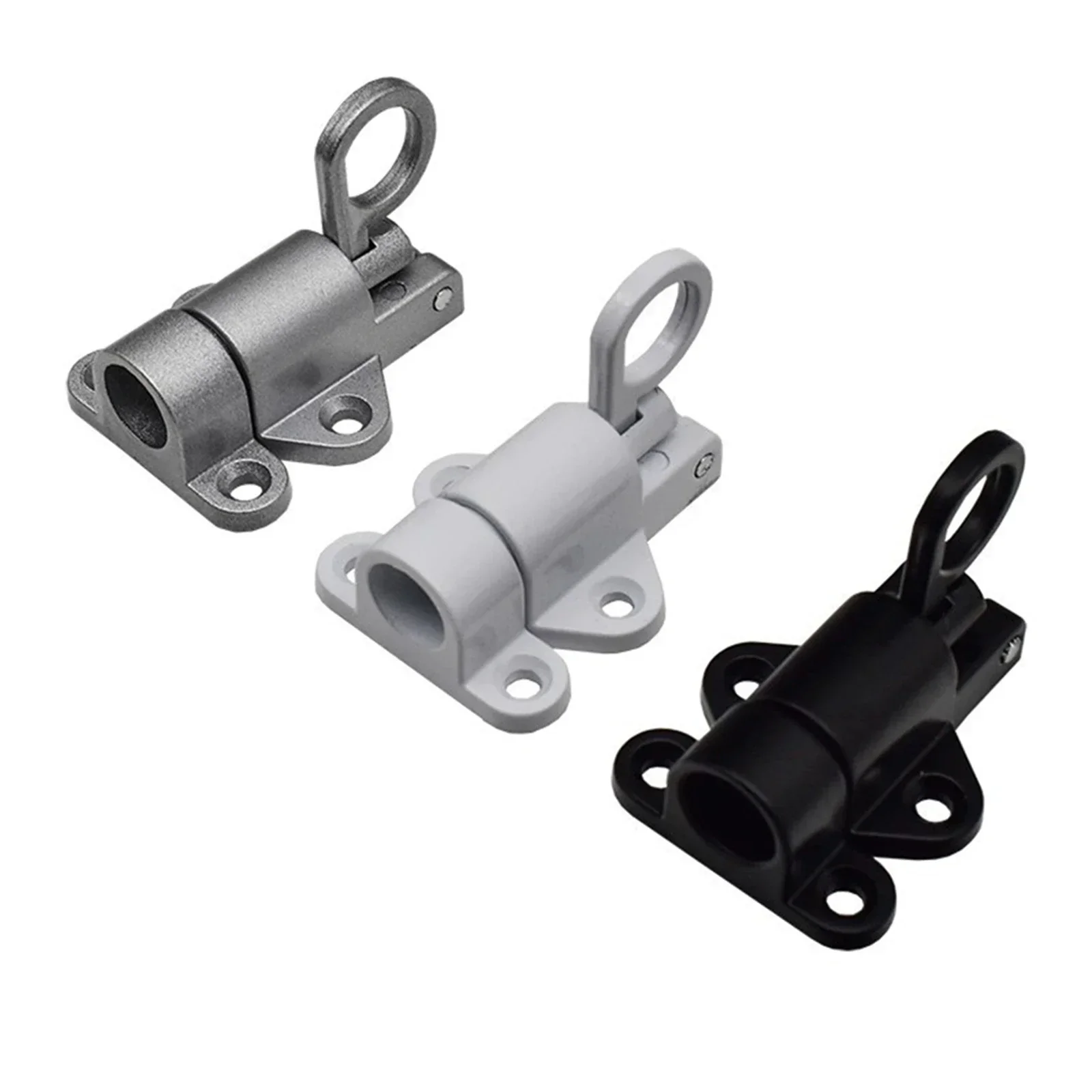 Spring Loaded Window Door Bolt Gate Security Pull Ring Spring Bounce Door Bolt Automatic Latch Bolt Gate Lock Hook Self-Closing