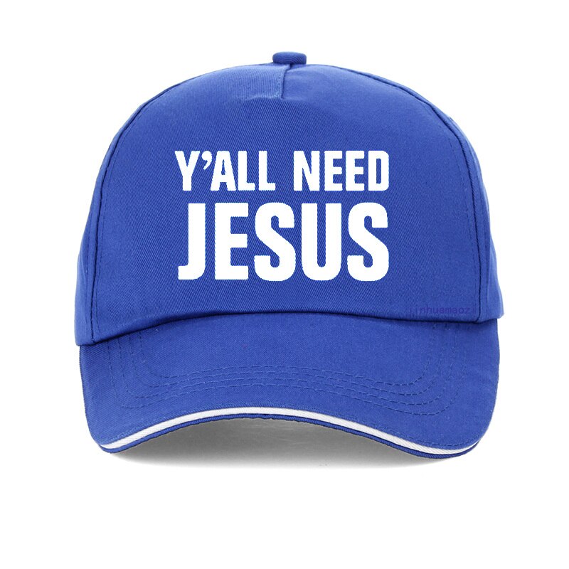 Sie y&#39;all benötigen jesus Briefe Drucken baseball Cap männer Frauen 100% Baumwolle Lustige Hip Hop hut einstellbare hysterese hüte: Blau